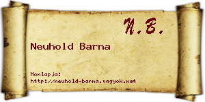 Neuhold Barna névjegykártya